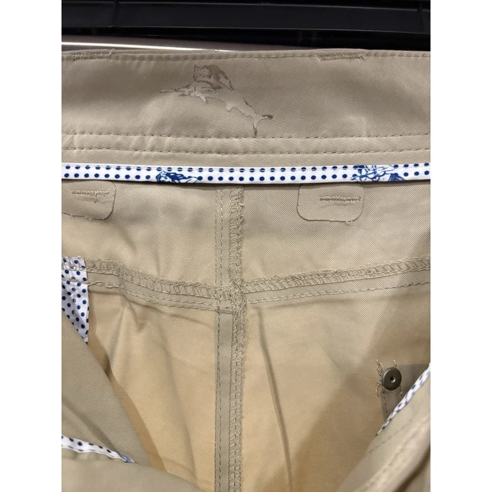Tommy Bahama mens 35x30 Khaki Performance Pants Beige 5 Pocket Stretch Casual